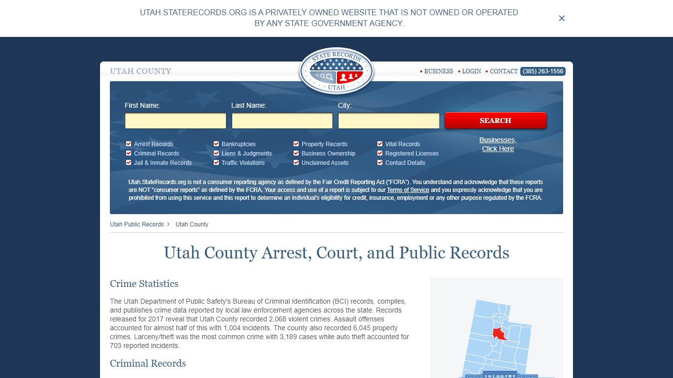 Utah County Arrest, Court, and Public Records